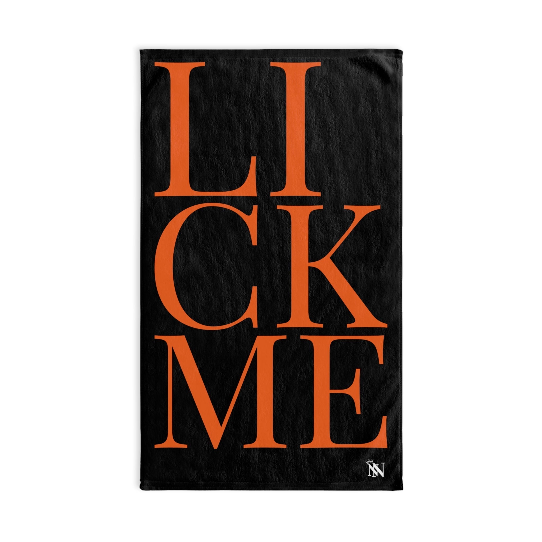 Lick Me Orange Black | Sexy Gifts for Boyfriend, Funny Towel Romantic Gift for Wedding Couple Fiance First Year 2nd Anniversary Valentines, Party Gag Gifts, Joke Humor Cloth for Husband Men BF NECTAR NAPKINS