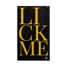 Lick Me Yellow Black | Sexy Gifts for Boyfriend, Funny Towel Romantic Gift for Wedding Couple Fiance First Year 2nd Anniversary Valentines, Party Gag Gifts, Joke Humor Cloth for Husband Men BF NECTAR NAPKINS
