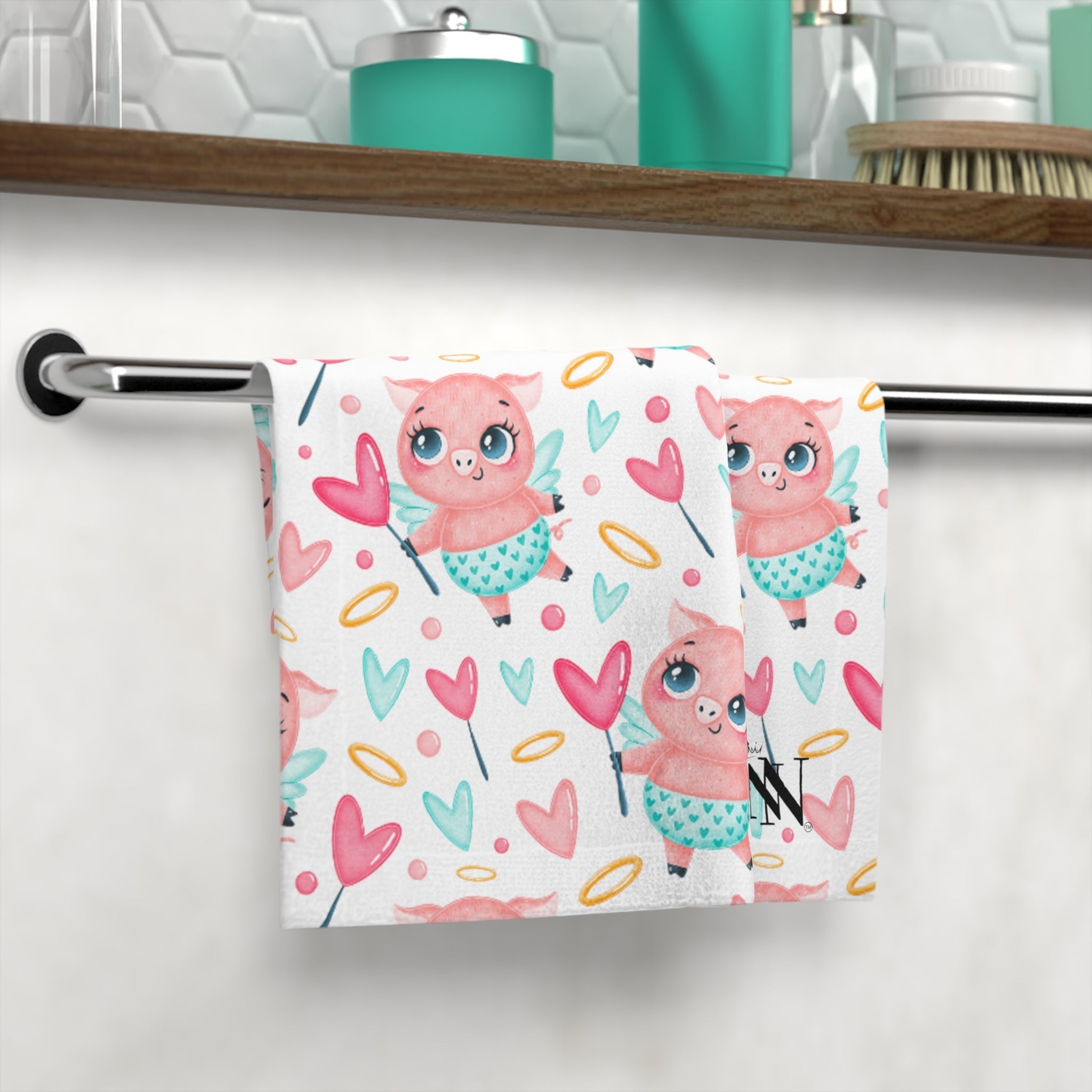 Lils' Piggie Love | Gifts for Boyfriend, Funny Towel Romantic Gift for Wedding Couple Fiance First Year Anniversary Valentines, Party Gag Gifts, Joke Humor Cloth for Husband Men BF NECTAR NAPKINS