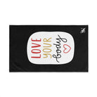 Love Your Body Black | Sexy Gifts for Boyfriend, Funny Towel Romantic Gift for Wedding Couple Fiance First Year 2nd Anniversary Valentines, Party Gag Gifts, Joke Humor Cloth for Husband Men BF NECTAR NAPKINS