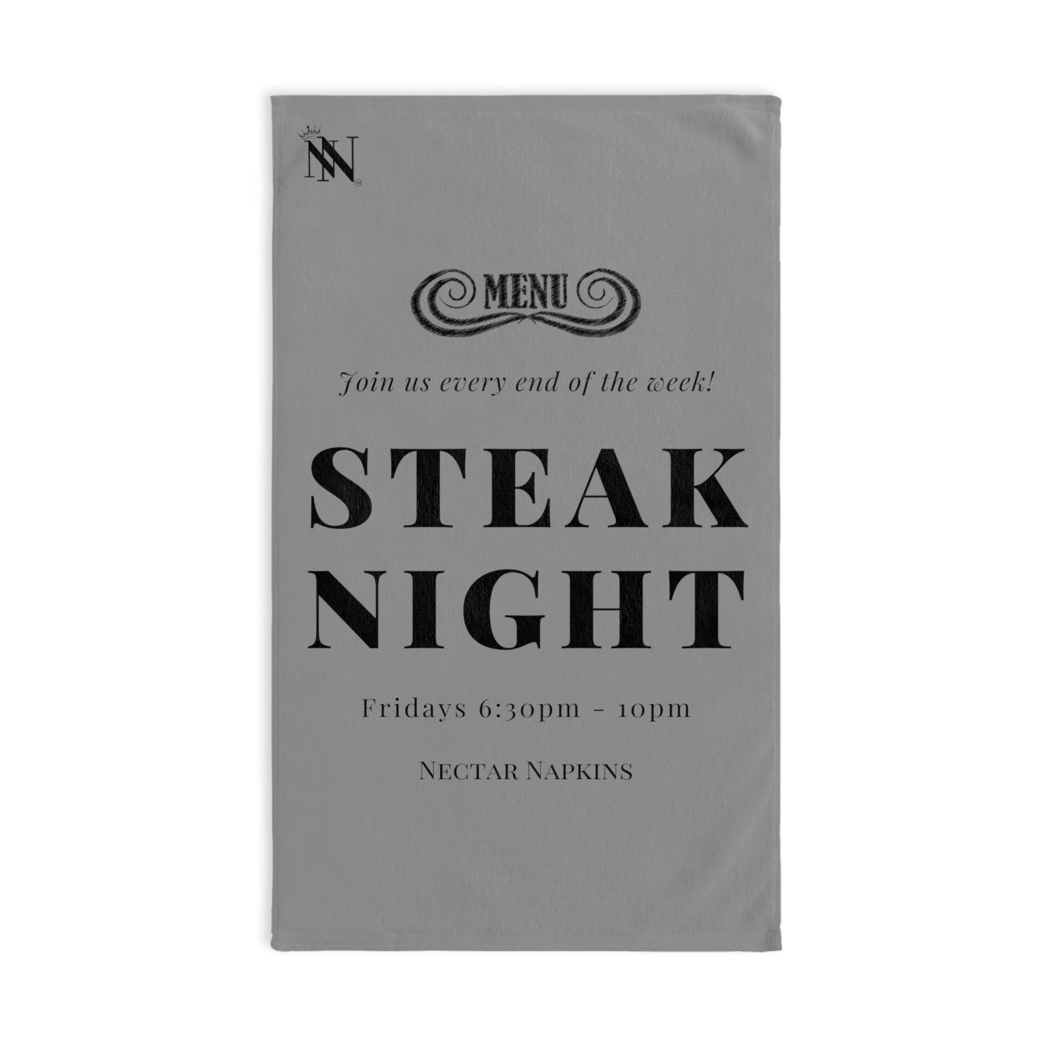 Menu Steak Grey | Anniversary Wedding, Christmas, Valentines Day, Birthday Gifts for Him, Her, Romantic Gifts for Wife, Girlfriend, Couples Gifts for Boyfriend, Husband NECTAR NAPKINS