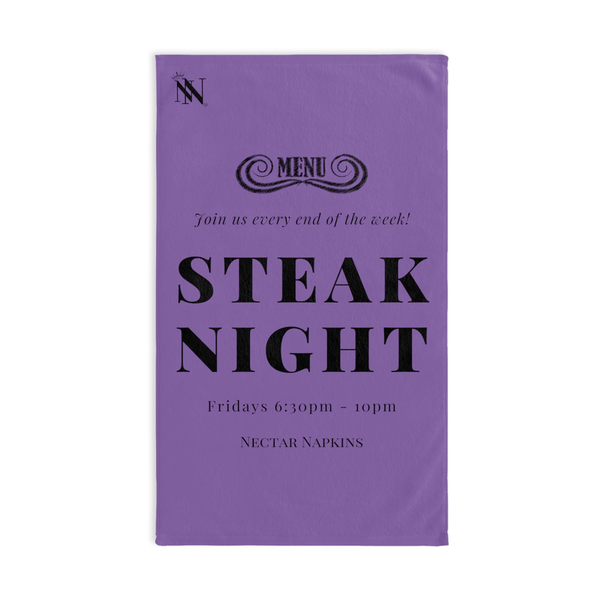 Menu Steak Lavendar | Funny Gifts for Men - Gifts for Him - Birthday Gifts for Men, Him, Husband, Boyfriend, New Couple Gifts, Fathers & Valentines Day Gifts, Hand Towels Valentines NECTAR NAPKINS