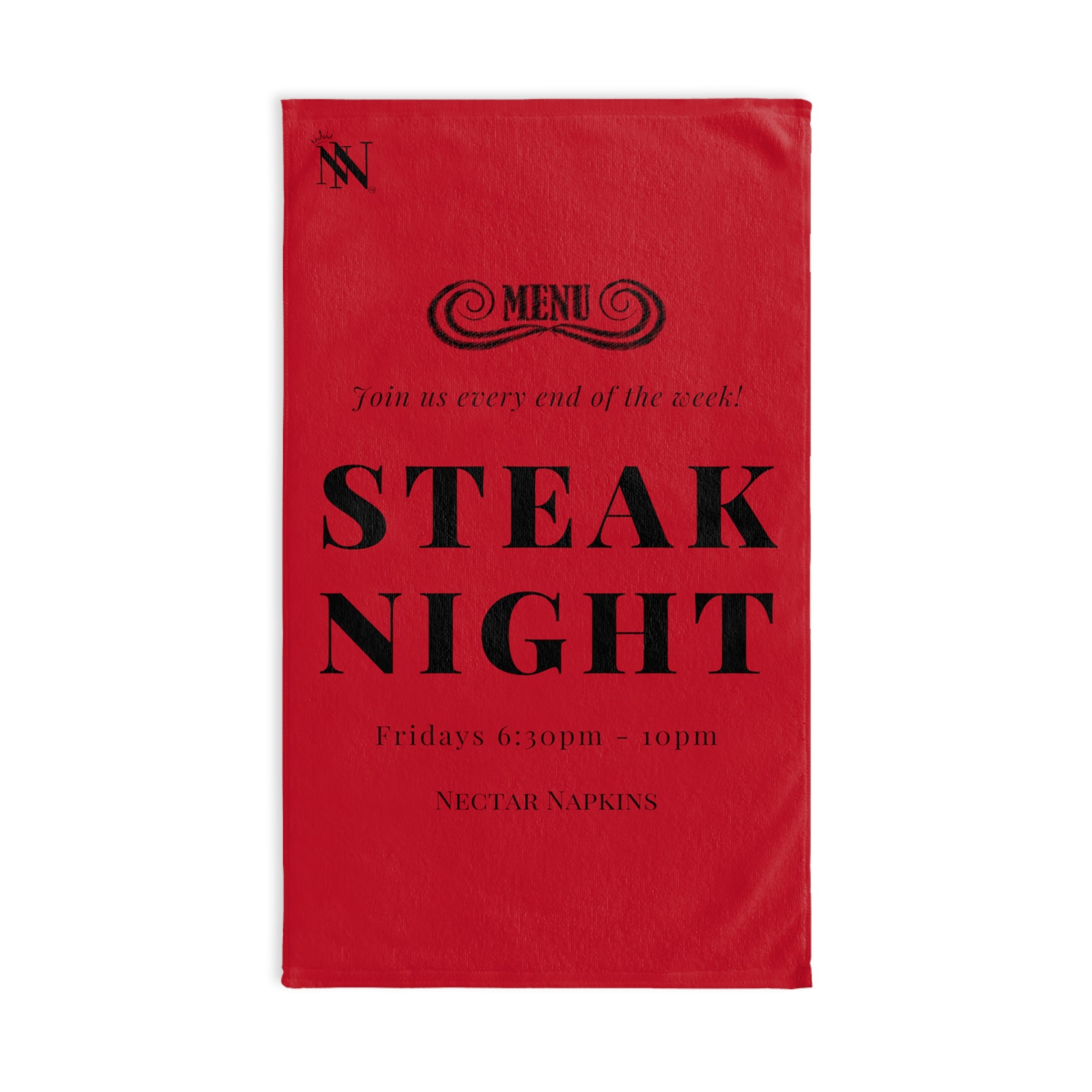 Menu Steak Red | Sexy Gifts for Boyfriend, Funny Towel Romantic Gift for Wedding Couple Fiance First Year 2nd Anniversary Valentines, Party Gag Gifts, Joke Humor Cloth for Husband Men BF NECTAR NAPKINS