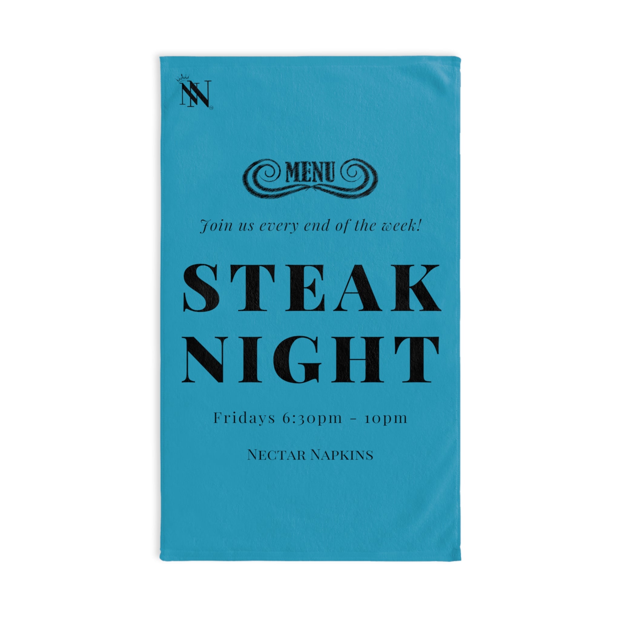 Menu Steak Teal | Novelty Gifts for Boyfriend, Funny Towel Romantic Gift for Wedding Couple Fiance First Year Anniversary Valentines, Party Gag Gifts, Joke Humor Cloth for Husband Men BF NECTAR NAPKINS