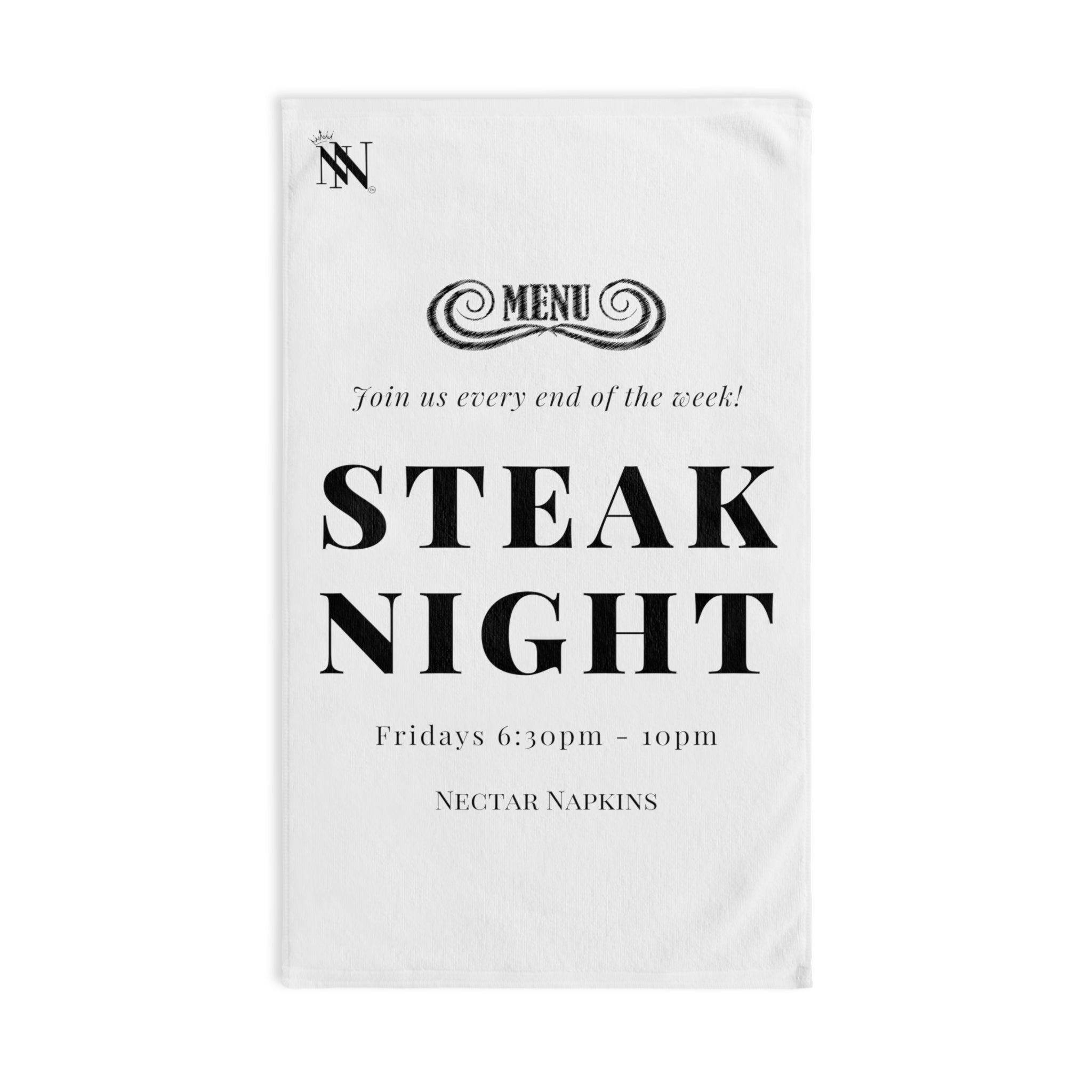 Menu Steak White | Funny Gifts for Men - Gifts for Him - Birthday Gifts for Men, Him, Her, Husband, Boyfriend, Girlfriend, New Couple Gifts, Fathers & Valentines Day Gifts, Christmas Gifts NECTAR NAPKINS