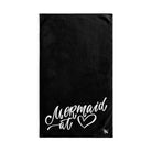 Mermaid At Heart Black | Sexy Gifts for Boyfriend, Funny Towel Romantic Gift for Wedding Couple Fiance First Year 2nd Anniversary Valentines, Party Gag Gifts, Joke Humor Cloth for Husband Men BF NECTAR NAPKINS
