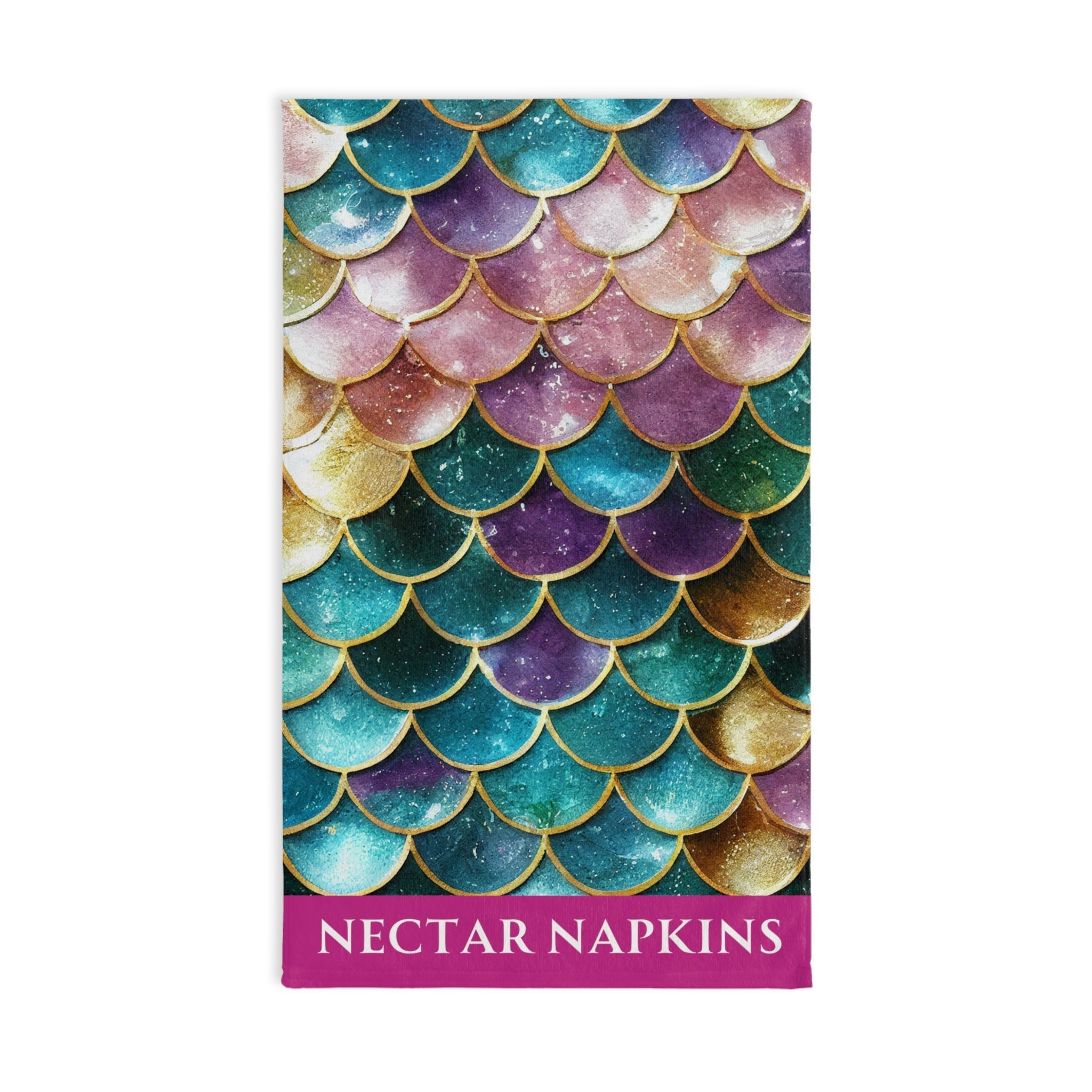 Mermaid Gold Sparkle Fuscia | Funny Gifts for Men - Gifts for Him - Birthday Gifts for Men, Him, Husband, Boyfriend, New Couple Gifts, Fathers & Valentines Day Gifts, Hand Towels NECTAR NAPKINS