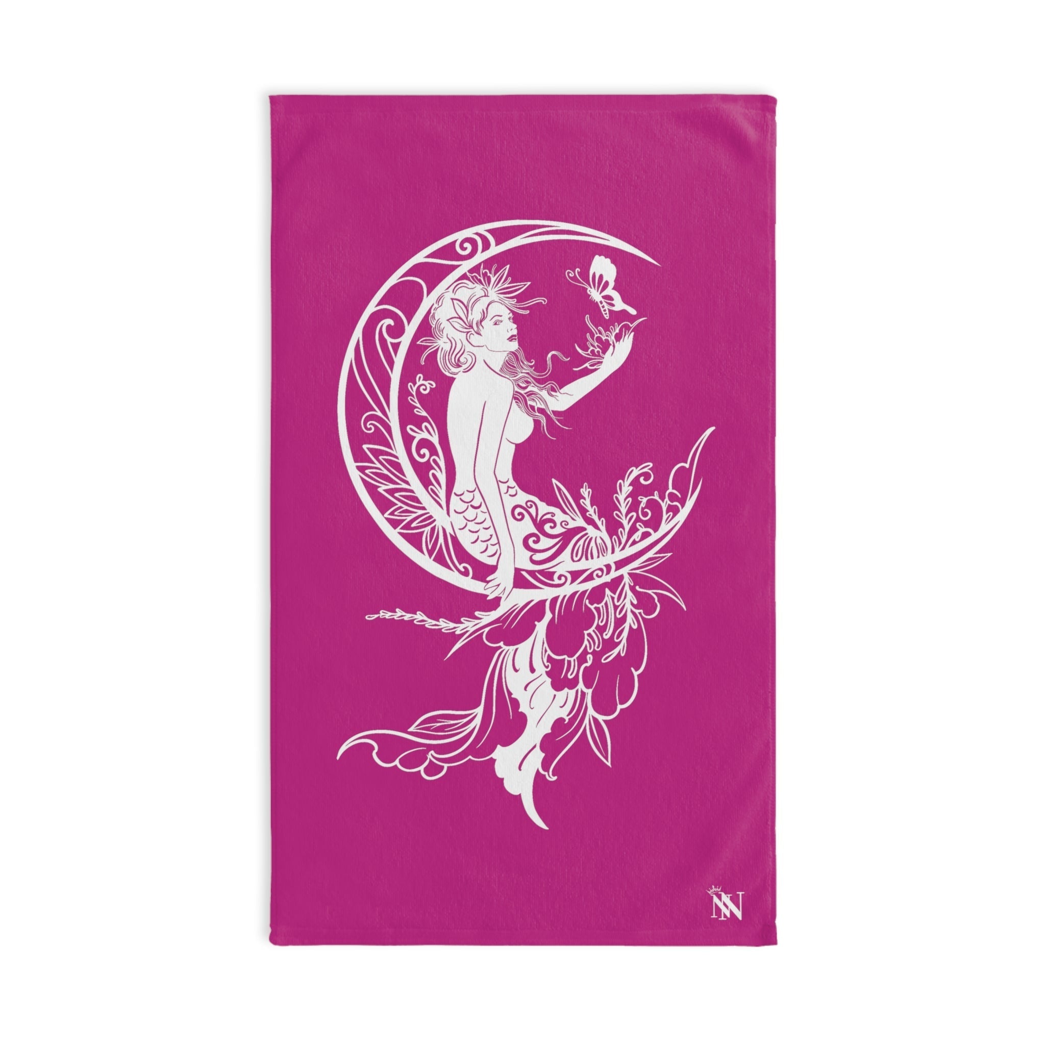 Moon Mermaid Star Fuscia | Funny Gifts for Men - Gifts for Him - Birthday Gifts for Men, Him, Husband, Boyfriend, New Couple Gifts, Fathers & Valentines Day Gifts, Hand Towels NECTAR NAPKINS