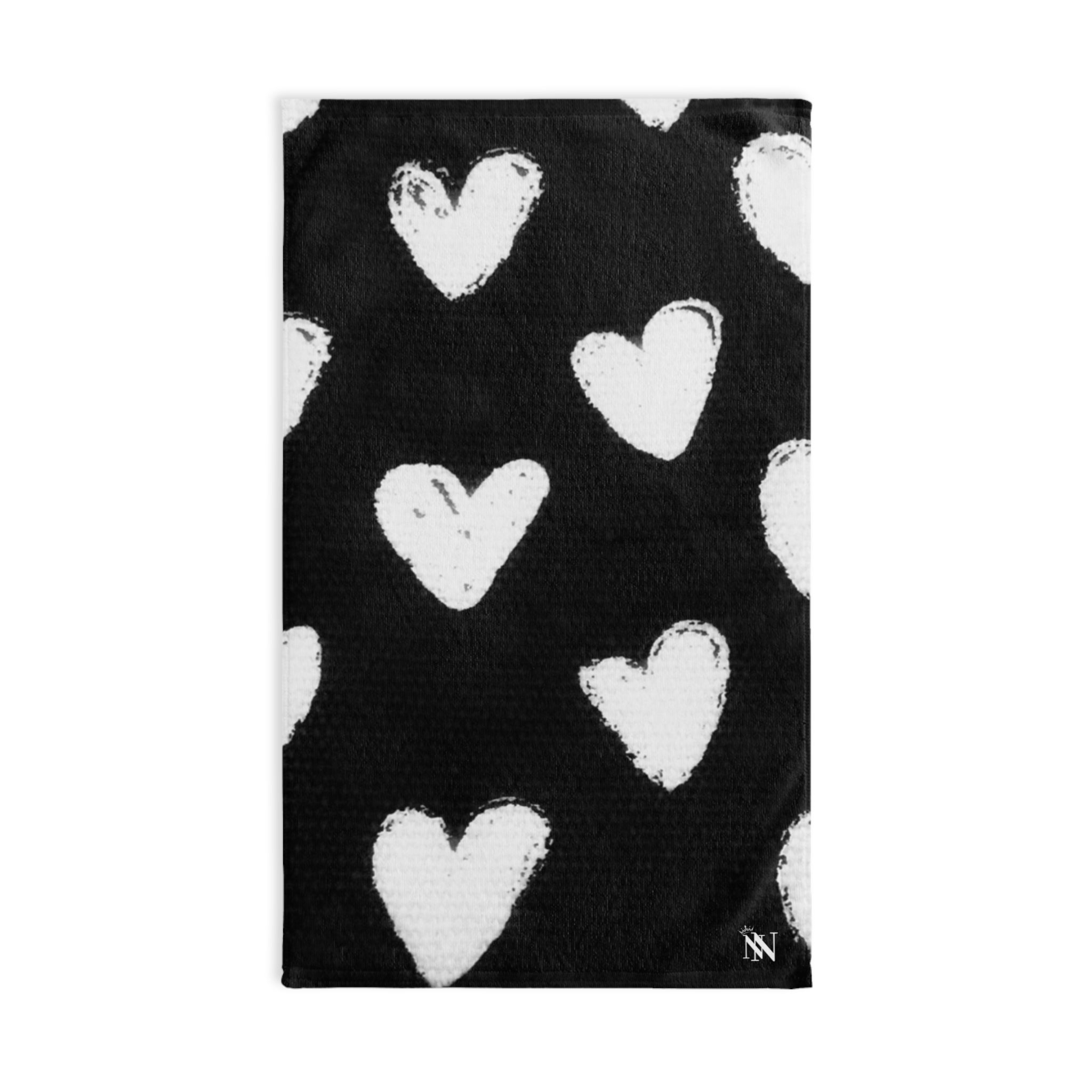 Paint Stroke Heart Black | Sexy Gifts for Boyfriend, Funny Towel Romantic Gift for Wedding Couple Fiance First Year 2nd Anniversary Valentines, Party Gag Gifts, Joke Humor Cloth for Husband Men BF NECTAR NAPKINS