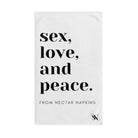 Peace Love White | Funny Gifts for Men - Gifts for Him - Birthday Gifts for Men, Him, Her, Husband, Boyfriend, Girlfriend, New Couple Gifts, Fathers & Valentines Day Gifts, Christmas Gifts NECTAR NAPKINS