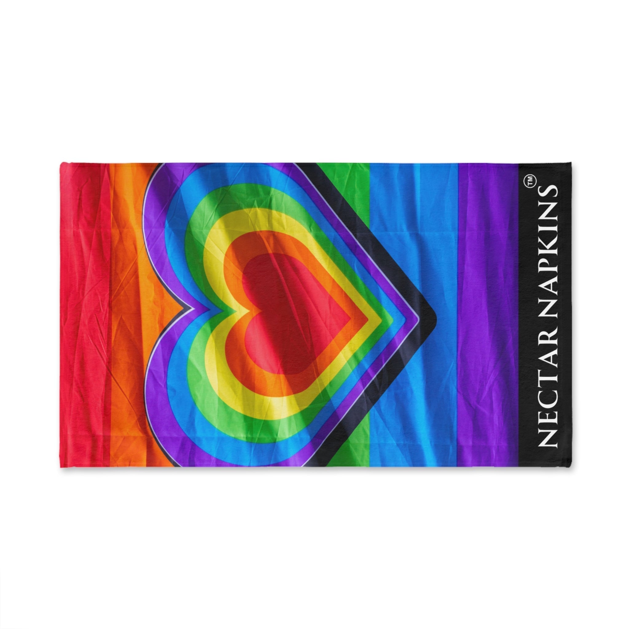 Rain Bow Heart 3D Black | Sexy Gifts for Boyfriend, Funny Towel Romantic Gift for Wedding Couple Fiance First Year 2nd Anniversary Valentines, Party Gag Gifts, Joke Humor Cloth for Husband Men BF NECTAR NAPKINS