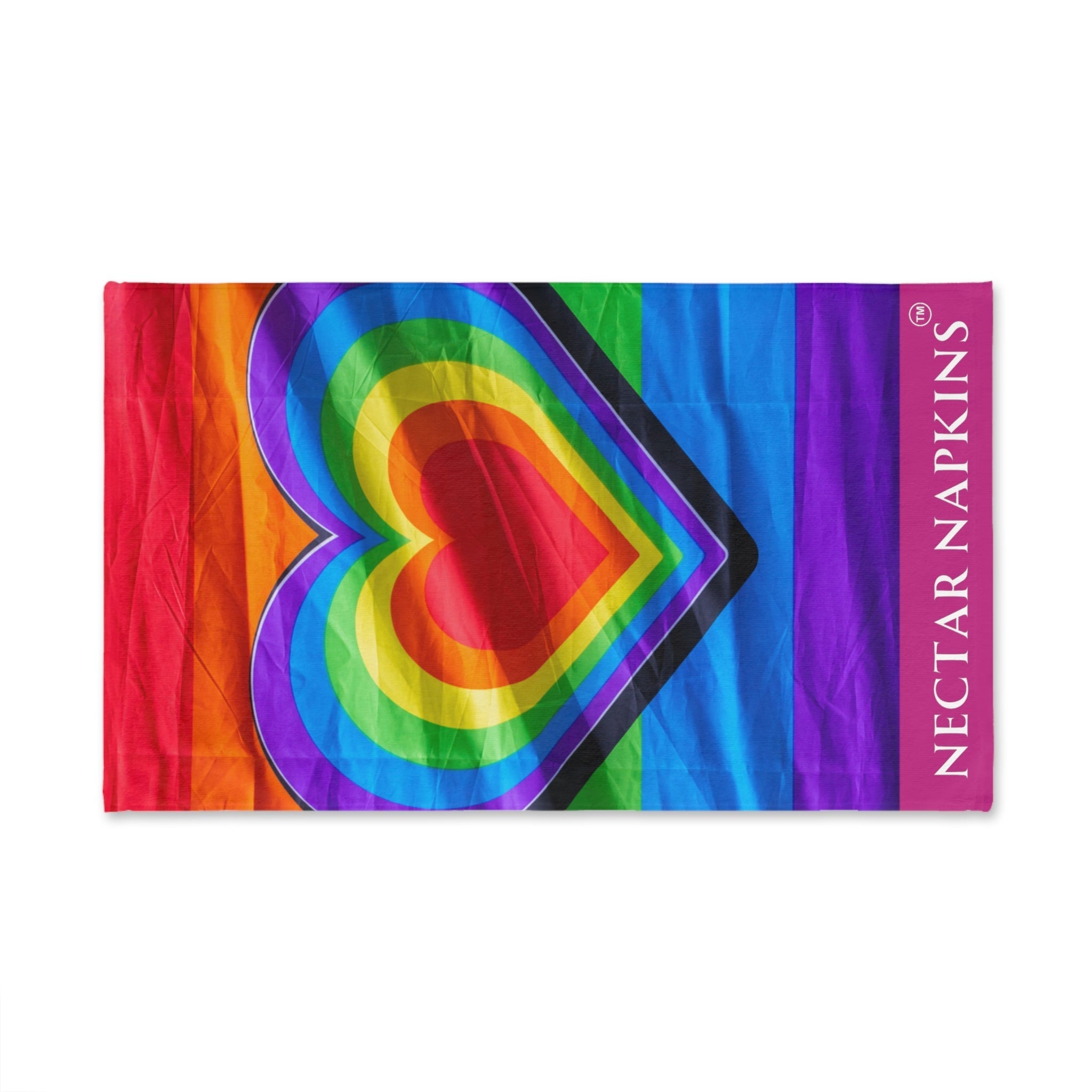 Rain Bow Heart 3D Fuscia | Funny Gifts for Men - Gifts for Him - Birthday Gifts for Men, Him, Husband, Boyfriend, New Couple Gifts, Fathers & Valentines Day Gifts, Hand Towels NECTAR NAPKINS