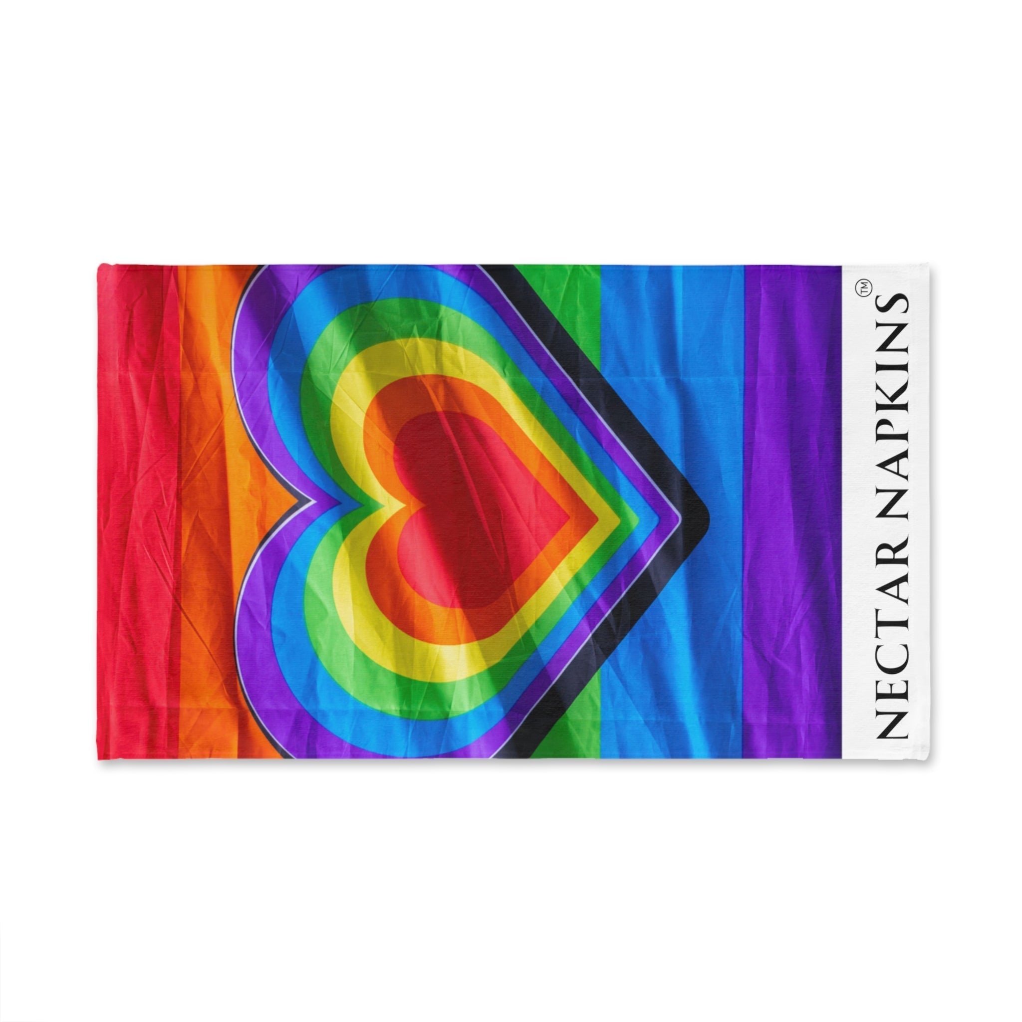 Rain Bow Heart 3D White | Funny Gifts for Men - Gifts for Him - Birthday Gifts for Men, Him, Her, Husband, Boyfriend, Girlfriend, New Couple Gifts, Fathers & Valentines Day Gifts, Christmas Gifts NECTAR NAPKINS