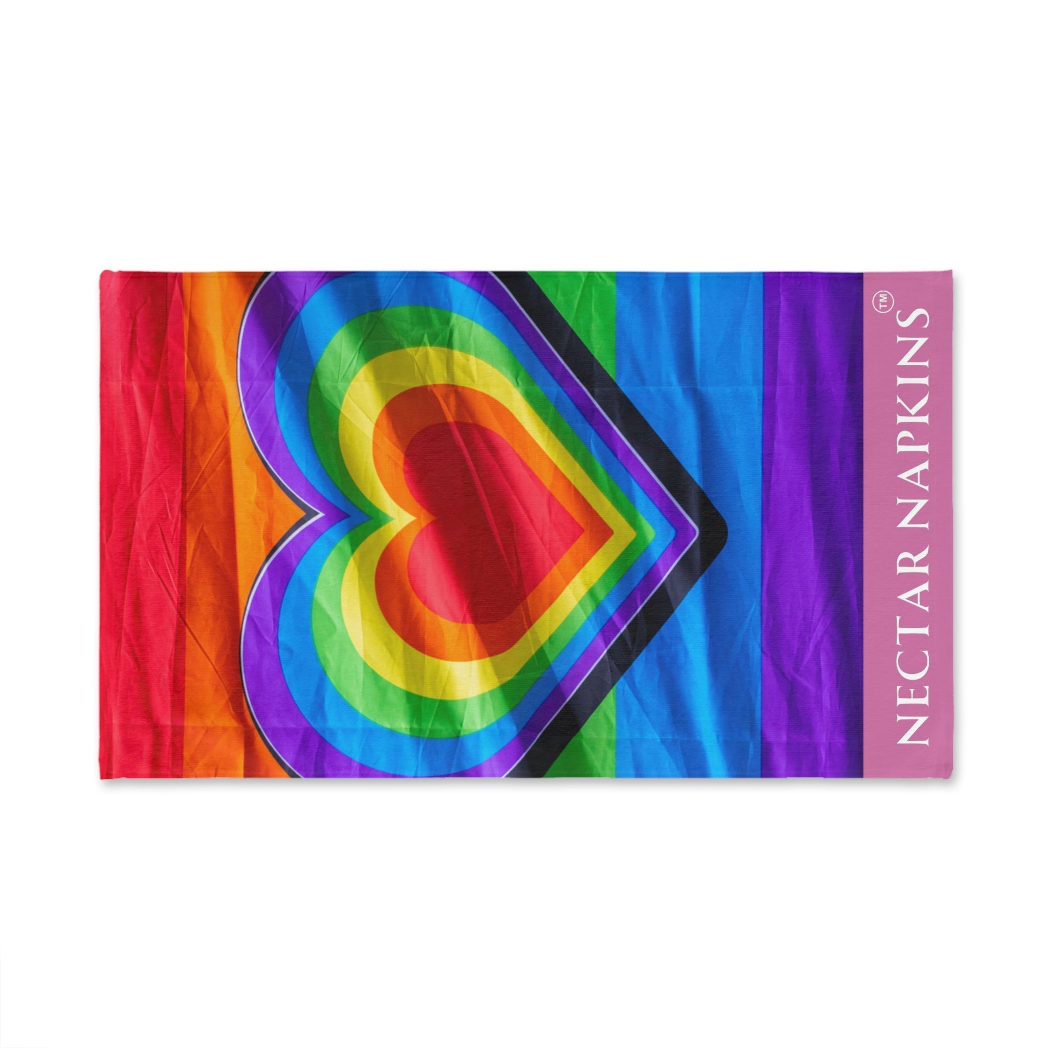 Rain Bow Heart 3DPink | Novelty Gifts for Boyfriend, Funny Towel Romantic Gift for Wedding Couple Fiance First Year Anniversary Valentines, Party Gag Gifts, Joke Humor Cloth for Husband Men BF NECTAR NAPKINS