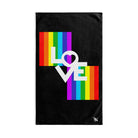 Rainbow Color LoveBlack | Sexy Gifts for Boyfriend, Funny Towel Romantic Gift for Wedding Couple Fiance First Year 2nd Anniversary Valentines, Party Gag Gifts, Joke Humor Cloth for Husband Men BF NECTAR NAPKINS