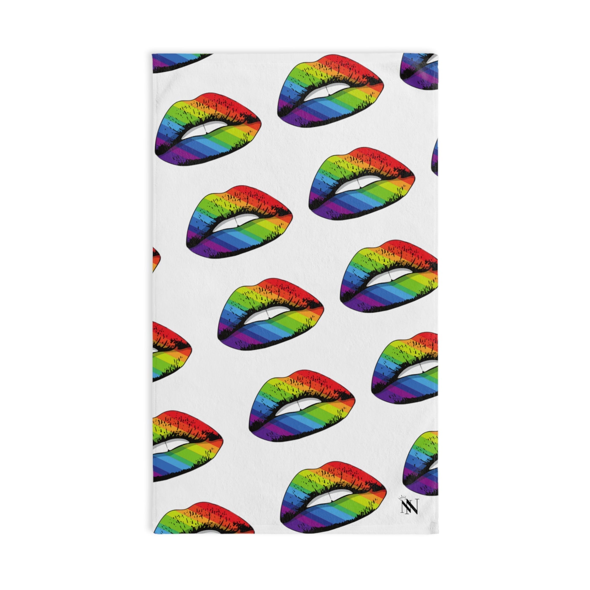 Rainbow Lips Pattern White | Funny Gifts for Men - Gifts for Him - Birthday Gifts for Men, Him, Her, Husband, Boyfriend, Girlfriend, New Couple Gifts, Fathers & Valentines Day Gifts, Christmas Gifts NECTAR NAPKINS