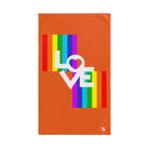 Rainbow Love Colored Orange | Funny Gifts for Men - Gifts for Him - Birthday Gifts for Men, Him, Husband, Boyfriend, New Couple Gifts, Fathers & Valentines Day Gifts, Hand Towels NECTAR NAPKINS