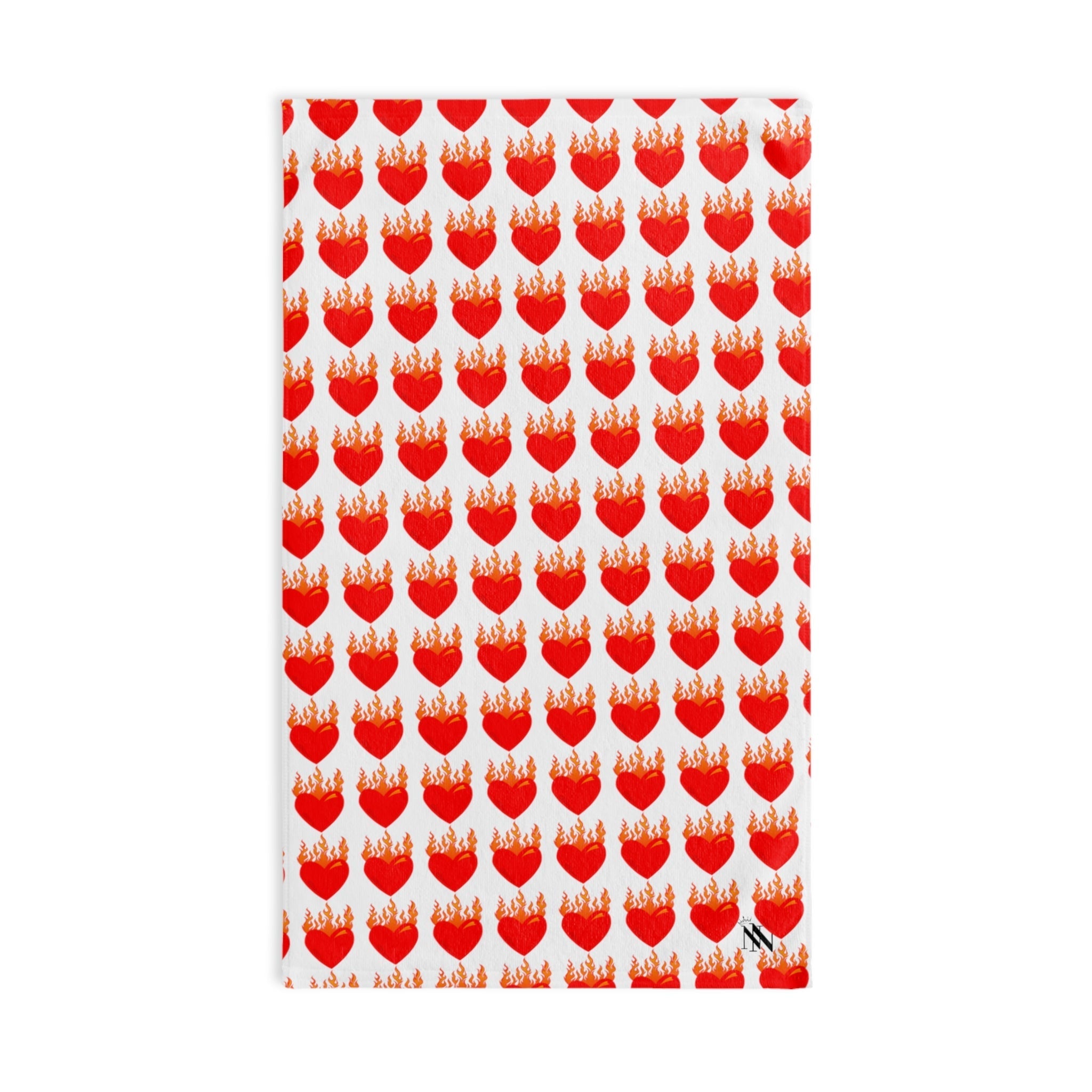 Red Flaming Heart White | Funny Gifts for Men - Gifts for Him - Birthday Gifts for Men, Him, Her, Husband, Boyfriend, Girlfriend, New Couple Gifts, Fathers & Valentines Day Gifts, Christmas Gifts NECTAR NAPKINS