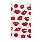 Red Kiss Pattern White | Funny Gifts for Men - Gifts for Him - Birthday Gifts for Men, Him, Her, Husband, Boyfriend, Girlfriend, New Couple Gifts, Fathers & Valentines Day Gifts, Christmas Gifts NECTAR NAPKINS