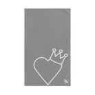 Single Heart CrownedGrey | Anniversary Wedding, Christmas, Valentines Day, Birthday Gifts for Him, Her, Romantic Gifts for Wife, Girlfriend, Couples Gifts for Boyfriend, Husband NECTAR NAPKINS