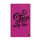 Stay With Me Fuscia | Funny Gifts for Men - Gifts for Him - Birthday Gifts for Men, Him, Husband, Boyfriend, New Couple Gifts, Fathers & Valentines Day Gifts, Hand Towels NECTAR NAPKINS