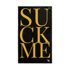 Suck Me YellowBlack | Sexy Gifts for Boyfriend, Funny Towel Romantic Gift for Wedding Couple Fiance First Year 2nd Anniversary Valentines, Party Gag Gifts, Joke Humor Cloth for Husband Men BF NECTAR NAPKINS