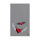 Twin Wing Heart Grey | Anniversary Wedding, Christmas, Valentines Day, Birthday Gifts for Him, Her, Romantic Gifts for Wife, Girlfriend, Couples Gifts for Boyfriend, Husband NECTAR NAPKINS