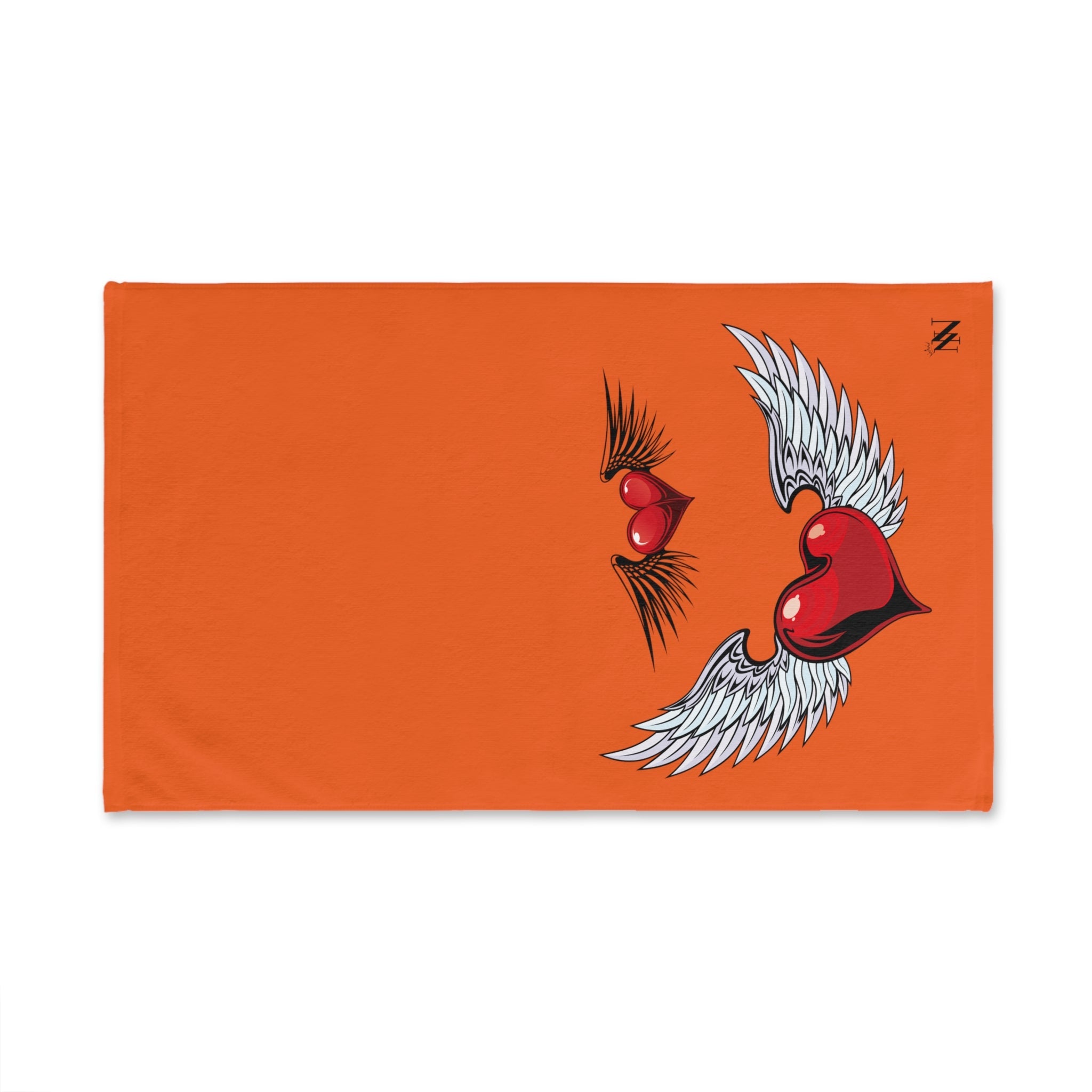 Twin Wing Heart Orange | Funny Gifts for Men - Gifts for Him - Birthday Gifts for Men, Him, Husband, Boyfriend, New Couple Gifts, Fathers & Valentines Day Gifts, Hand Towels NECTAR NAPKINS