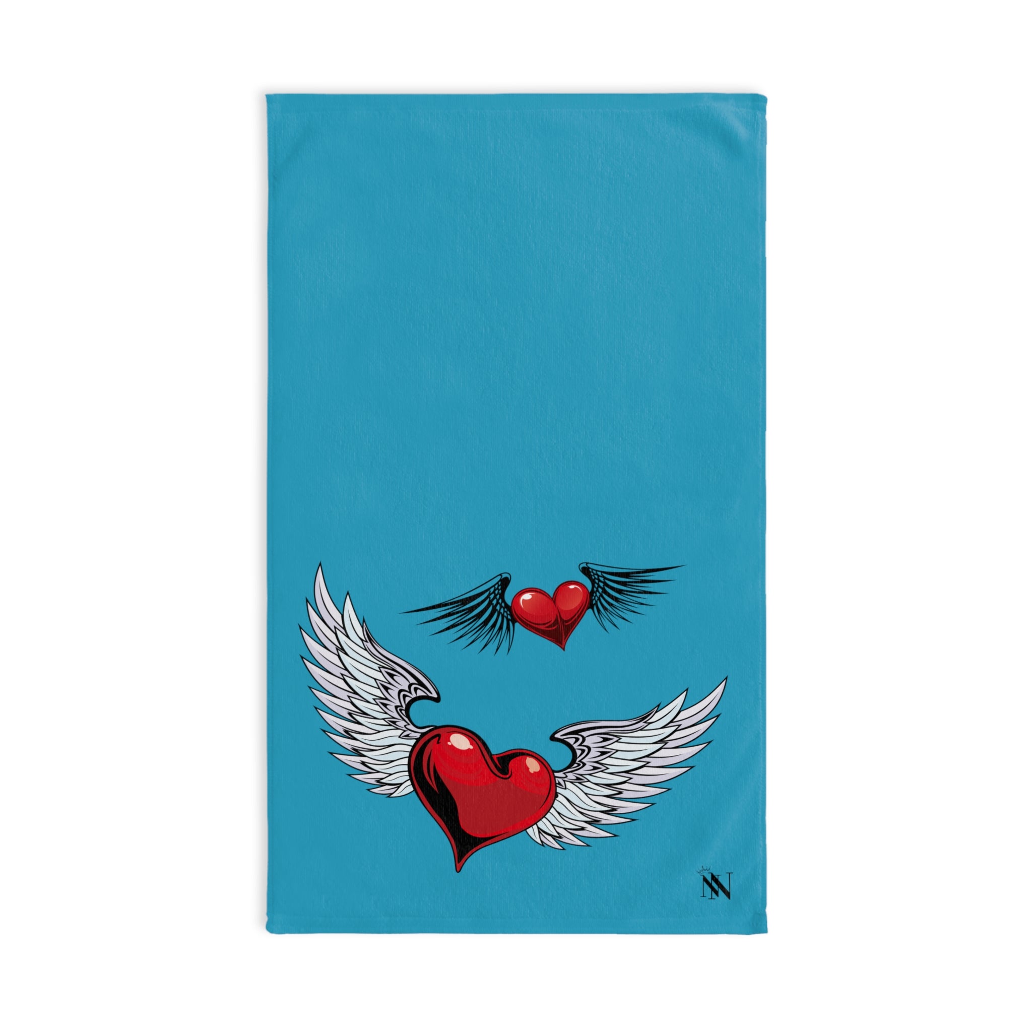 Twin Wing Heart Teal | Novelty Gifts for Boyfriend, Funny Towel Romantic Gift for Wedding Couple Fiance First Year Anniversary Valentines, Party Gag Gifts, Joke Humor Cloth for Husband Men BF NECTAR NAPKINS