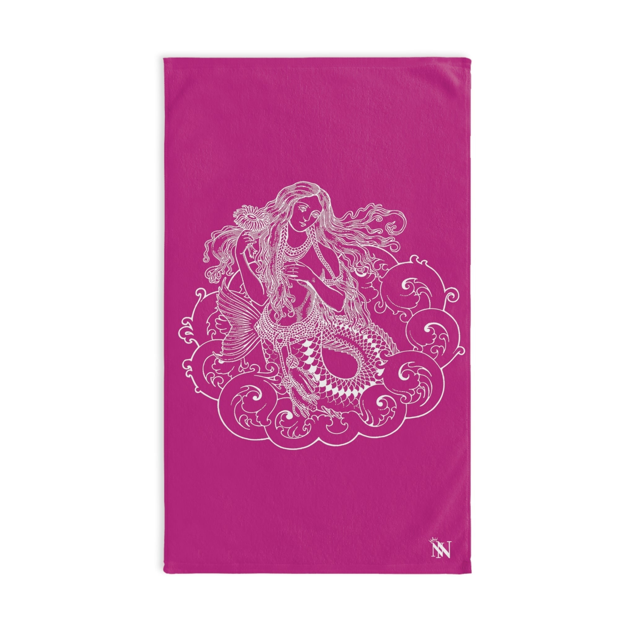 Wave Mermaid Sea Fuscia | Funny Gifts for Men - Gifts for Him - Birthday Gifts for Men, Him, Husband, Boyfriend, New Couple Gifts, Fathers & Valentines Day Gifts, Hand Towels NECTAR NAPKINS