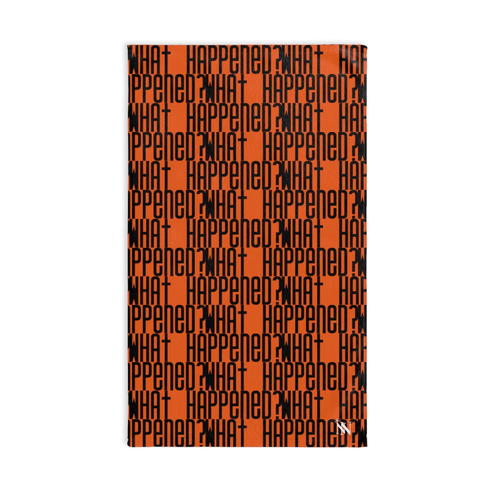 What Happen Pattern Orange | Funny Gifts for Men - Gifts for Him - Birthday Gifts for Men, Him, Husband, Boyfriend, New Couple Gifts, Fathers & Valentines Day Gifts, Hand Towels NECTAR NAPKINS
