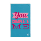 YOU Complete Me Teal | Novelty Gifts for Boyfriend, Funny Towel Romantic Gift for Wedding Couple Fiance First Year Anniversary Valentines, Party Gag Gifts, Joke Humor Cloth for Husband Men BF NECTAR NAPKINS