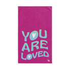You Are Loved  Fuscia | Funny Gifts for Men - Gifts for Him - Birthday Gifts for Men, Him, Husband, Boyfriend, New Couple Gifts, Fathers & Valentines Day Gifts, Hand Towels NECTAR NAPKINS