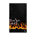 You're Hot Flames Black | Sexy Gifts for Boyfriend, Funny Towel Romantic Gift for Wedding Couple Fiance First Year 2nd Anniversary Valentines, Party Gag Gifts, Joke Humor Cloth for Husband Men BF NECTAR NAPKINS